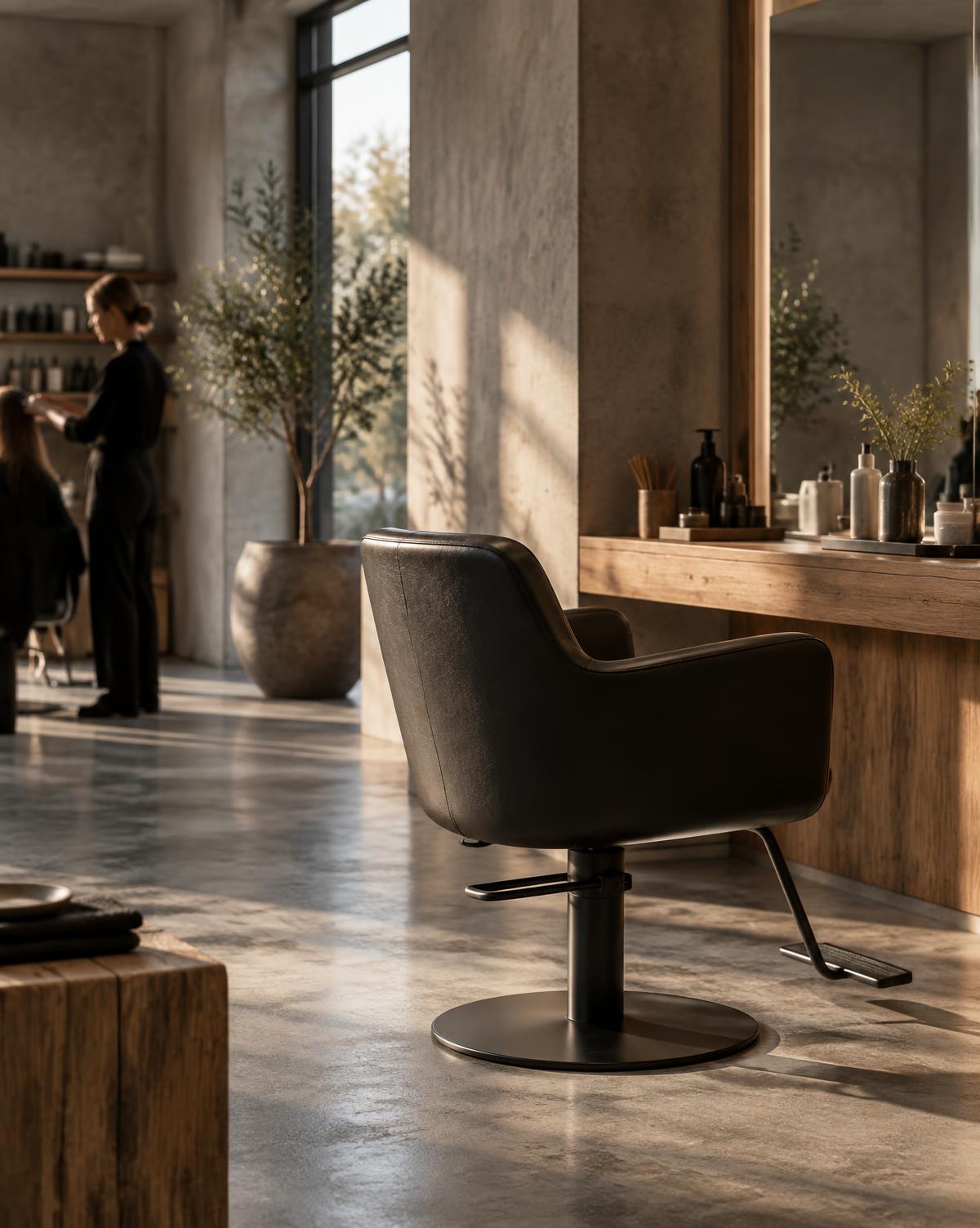 A professionally art-directed salon chair campaign