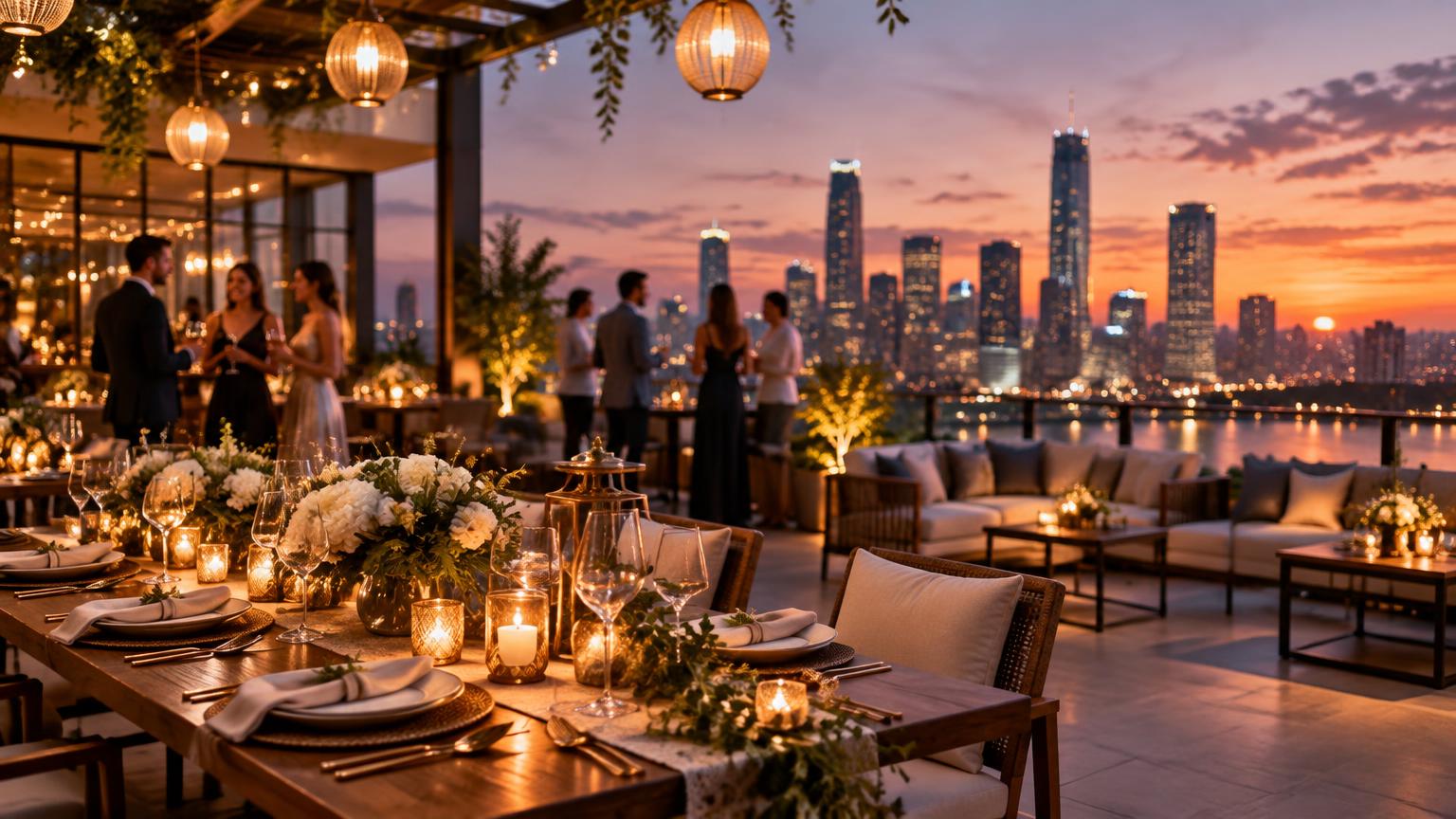 Rooftop event promotion advertising example for Events
